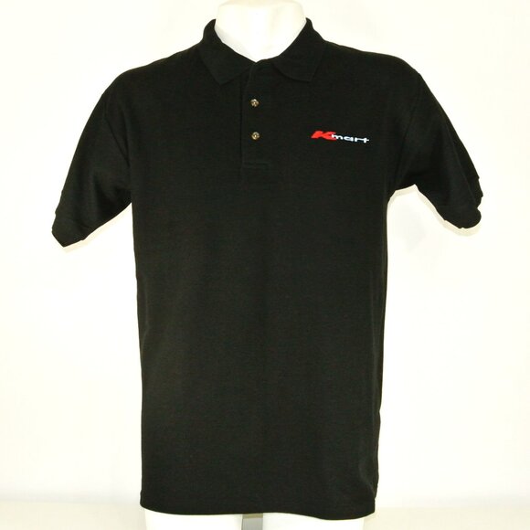 K-MART Vintage Employee Uniform Men's Black Polo Shirt Size L Large - Picture 1 of 5